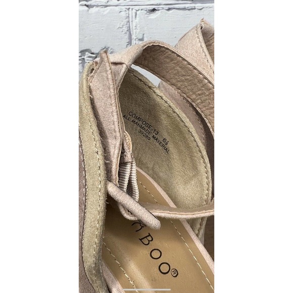 BAMBO Platform Ankle Strap Heels Sandals 6.5 Block Heel COMPOSE Mauve Open Toe - Picture 3 of 12